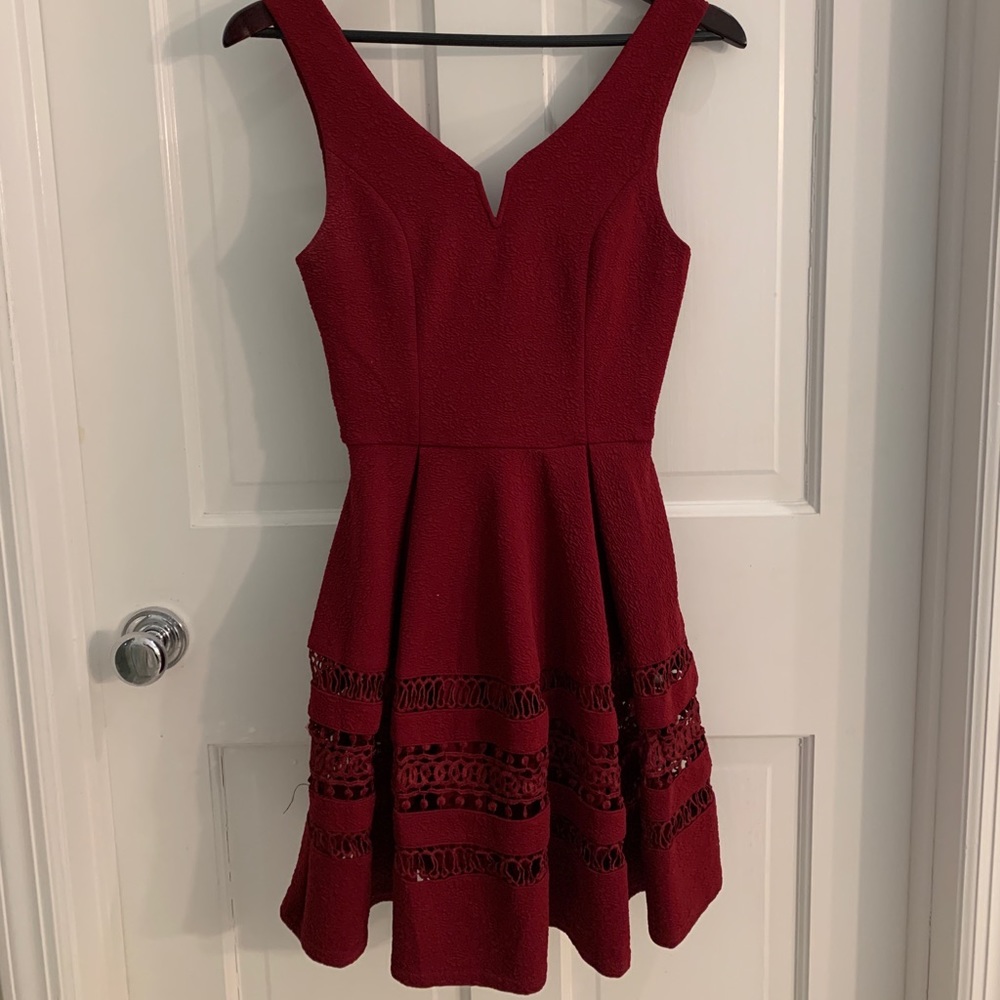 Annabella Crochet Fit and Flare Dress